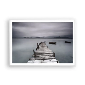 Plakat i hvid ramme - Du kan tage af sted i morgen - 100x70 cm