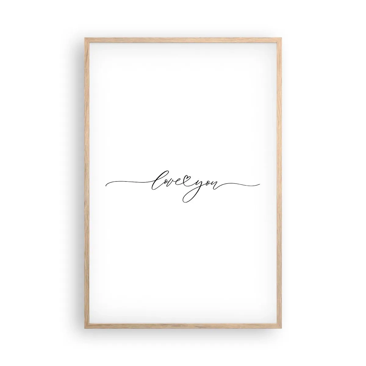 Plakat i ramme af lyst egetræ - Sort og hvid - 61x91 cm