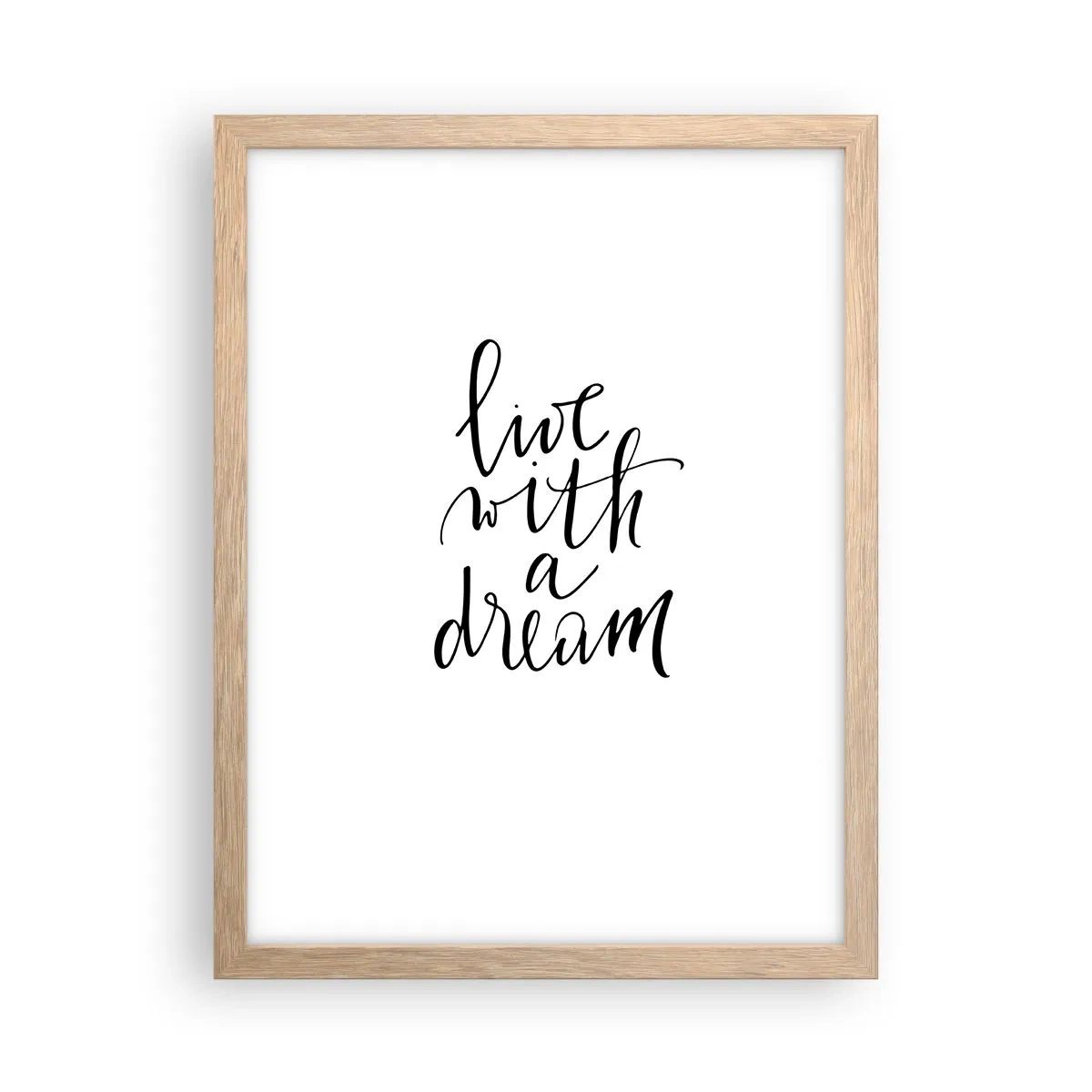 Plakat i ramme af lyst egetræ - Of course - 30x40 cm