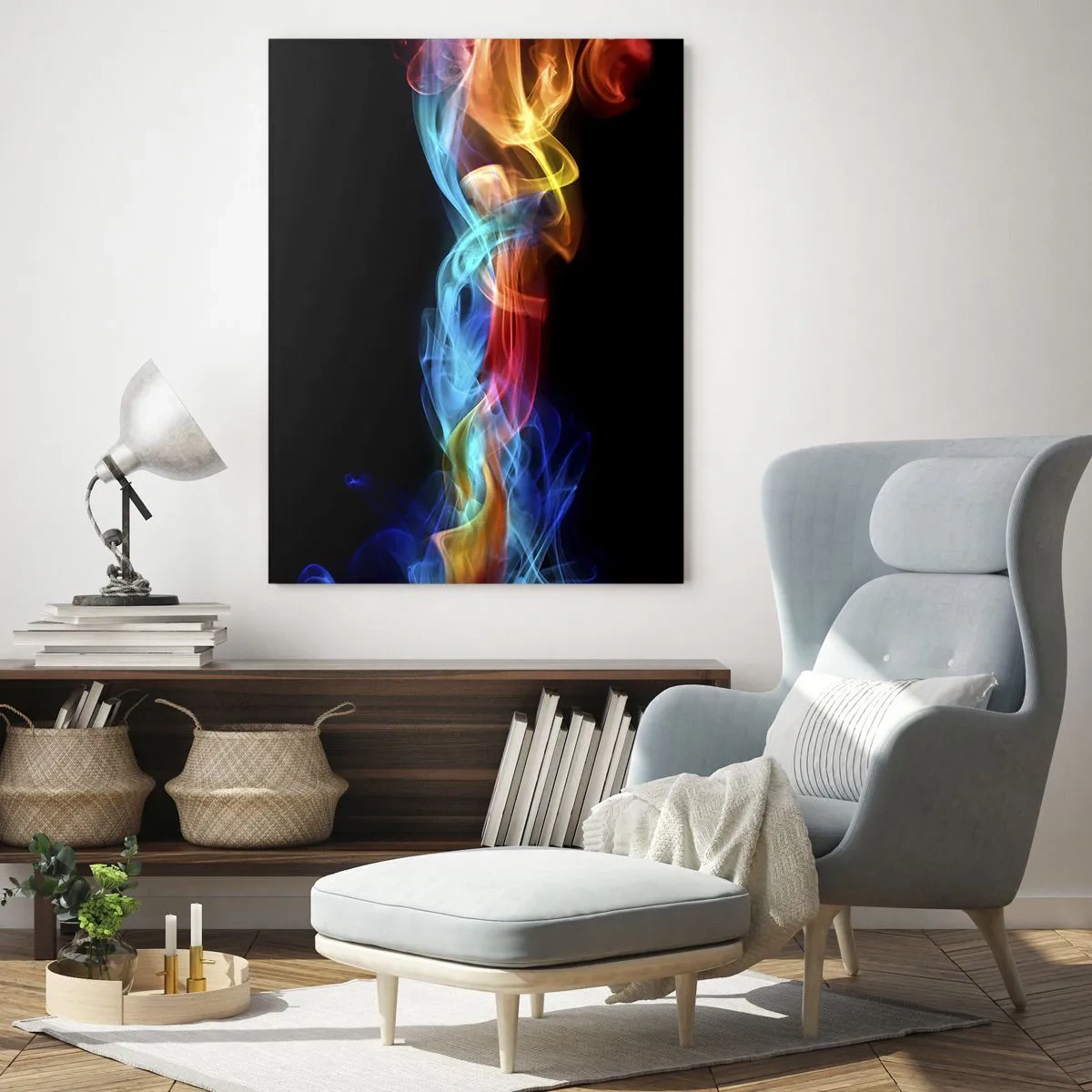Billede på glas - Regnbuedans i tågerne - 50x70 cm