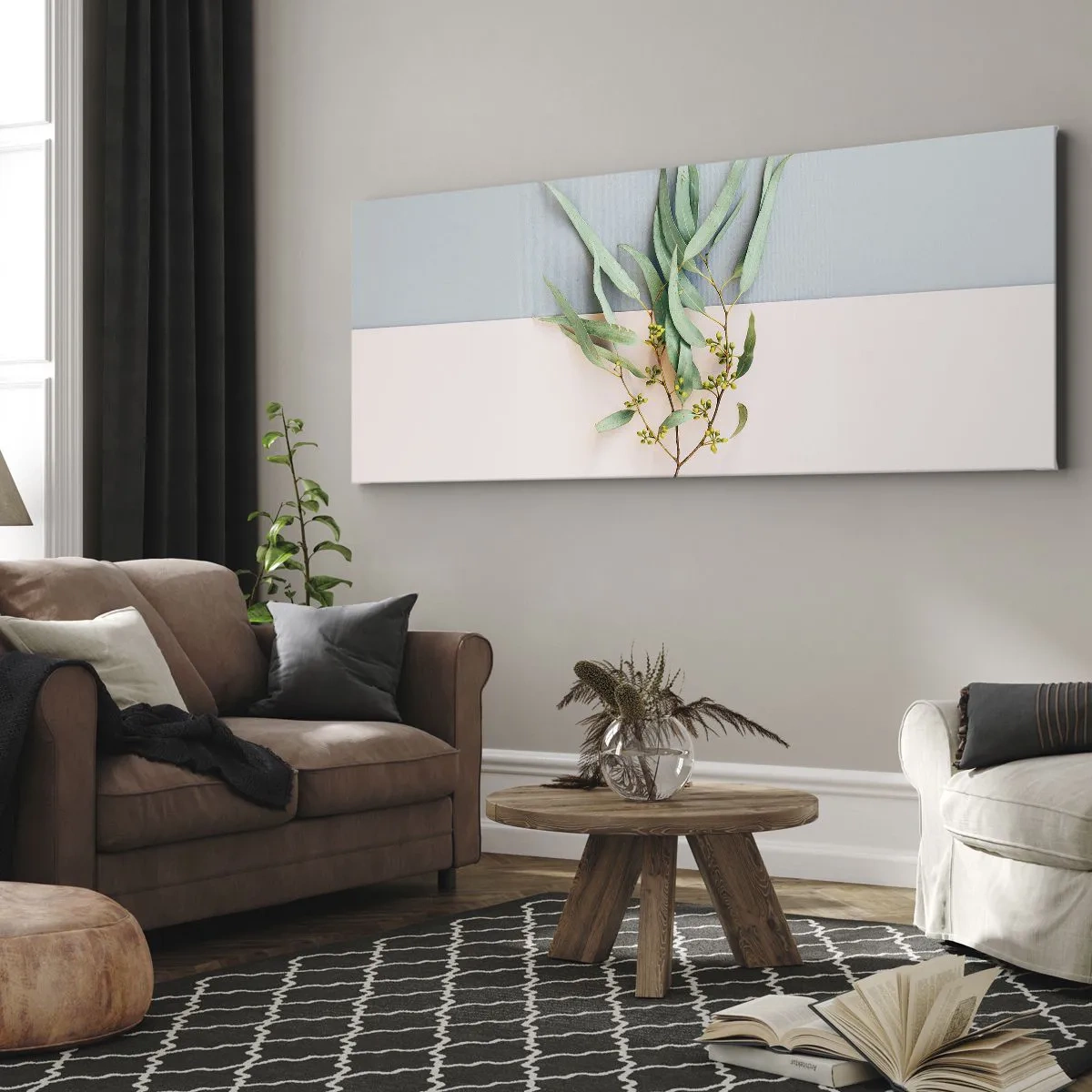 Lærredstryk - Billede på lærred - Pastelfarvernes subtilitet - 100x40 cm