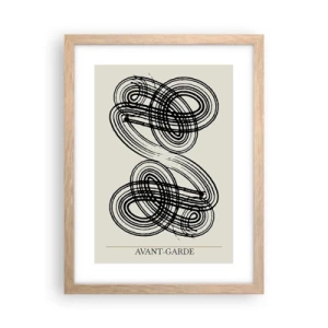 Plakat i ramme af lyst egetræ - Det kom ud spontant - 30x40 cm