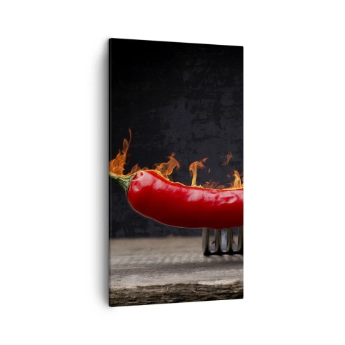Lærredstryk - Billede på lærred - En brændende forret - 45x80 cm