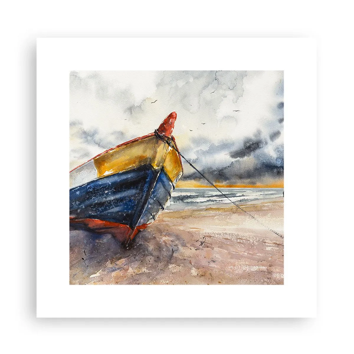 Plakat - Hvile på stranden - 30x30 cm