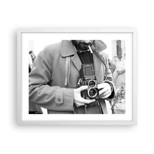 Plakat i hvid ramme - I retro stil - 50x40 cm