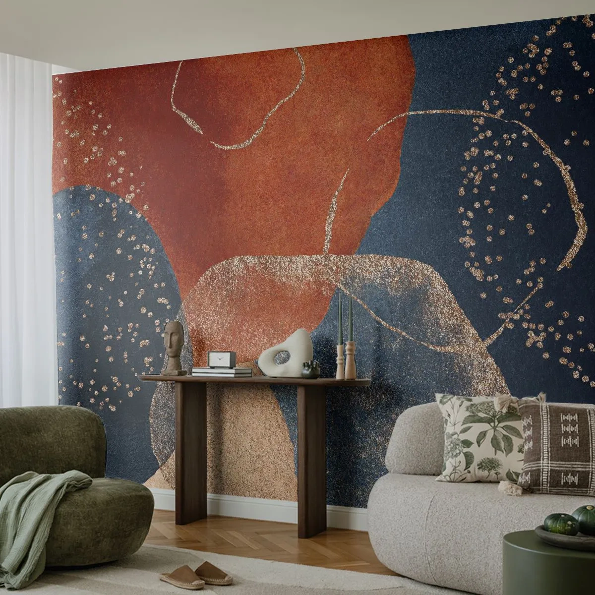 Fototapet Premium Sand - Lethed i tilværelsen - Abstraktion, Stykke, Moderne kunst - 350x256 cm