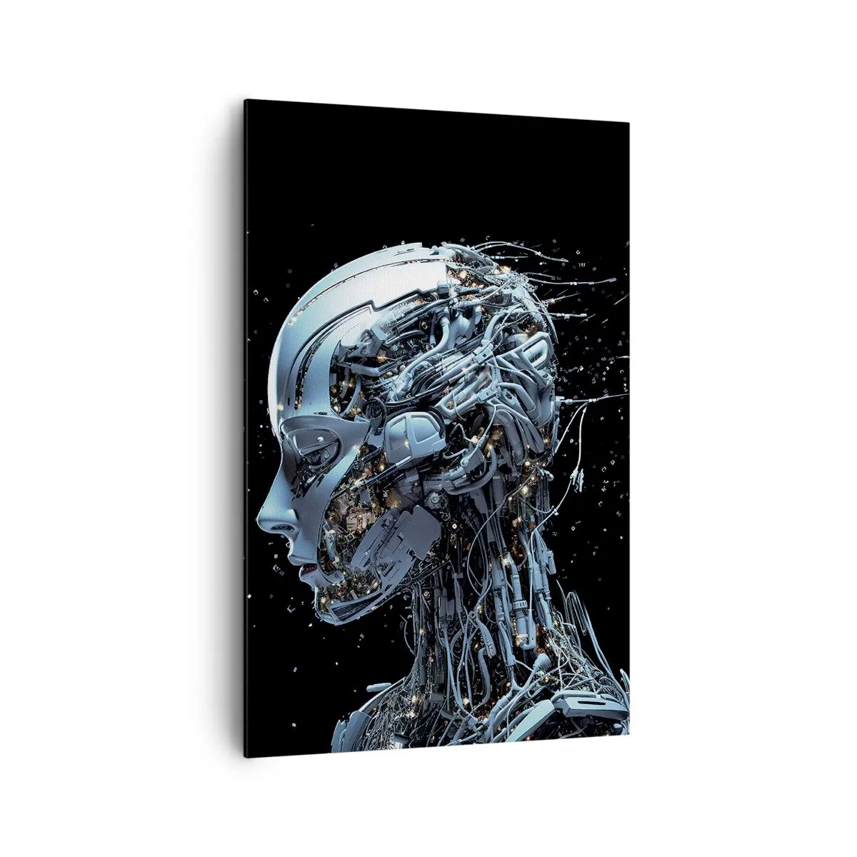 Lærredstryk - Billede på lærred - Teknologi er en kvinde - 80x120 cm