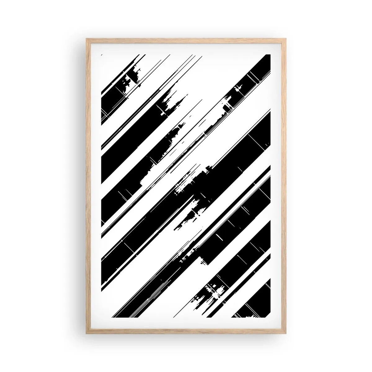 Plakat i ramme af lyst egetræ - Intens og dynamisk komposition - 61x91 cm