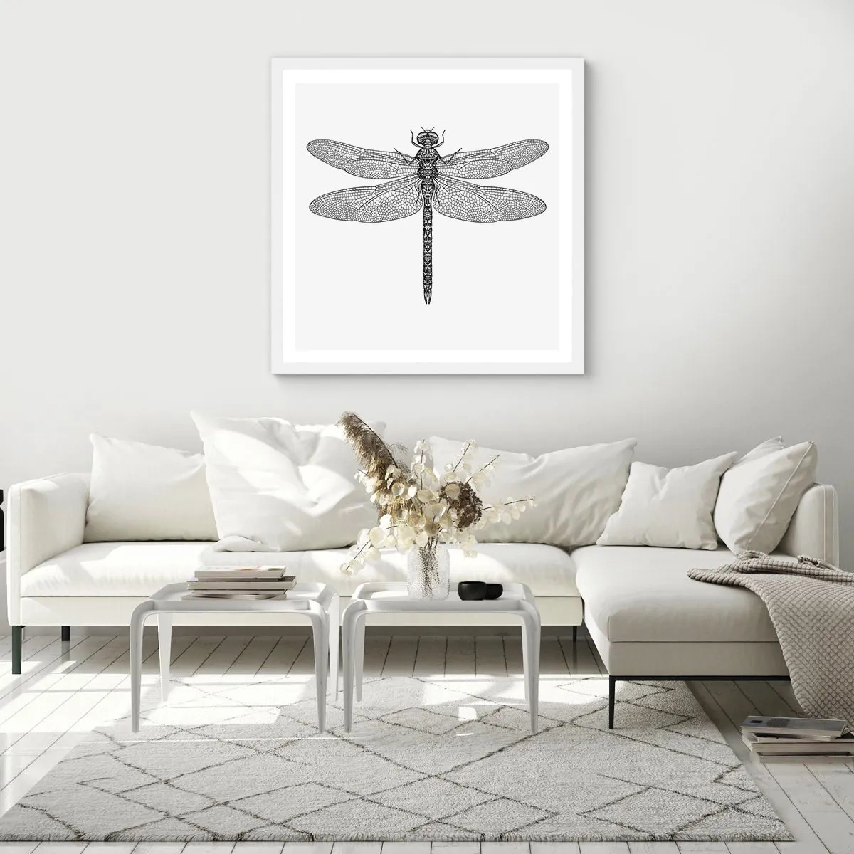 Plakat i hvid ramme - Præcision i naturen - 30x30 cm