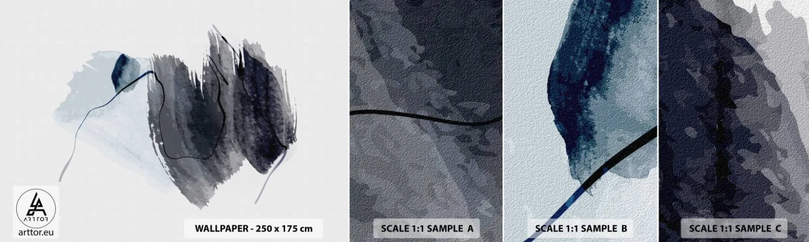 Fototapet Prøve Standard Eco - Intensitet og bevægelse - Abstraktion, Stykke, Maleri - 100x30 cm