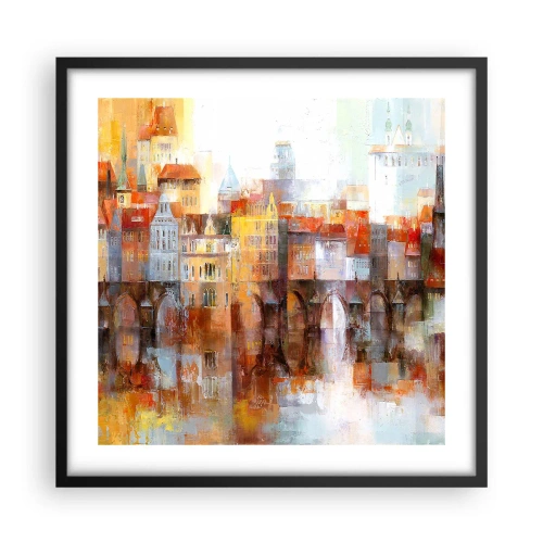 Plakat i sort ramme - Under broen også smuk - 50x50 cm