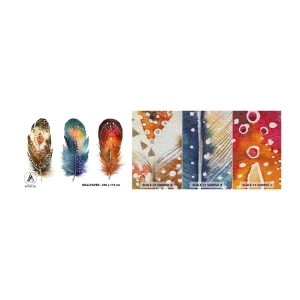 Prøve Fototapet Premium Canvas - Ritualer, ordinancer, mysterier - Fuglens fjer, Fugl, Abstraktion - 100x30 cm