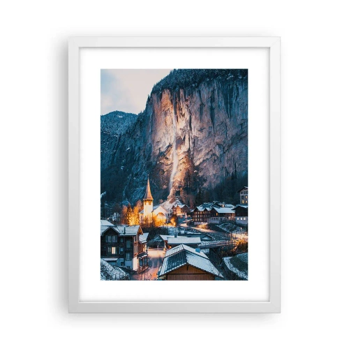 Plakat i hvid ramme - Vinterens lysende ånd - 30x40 cm