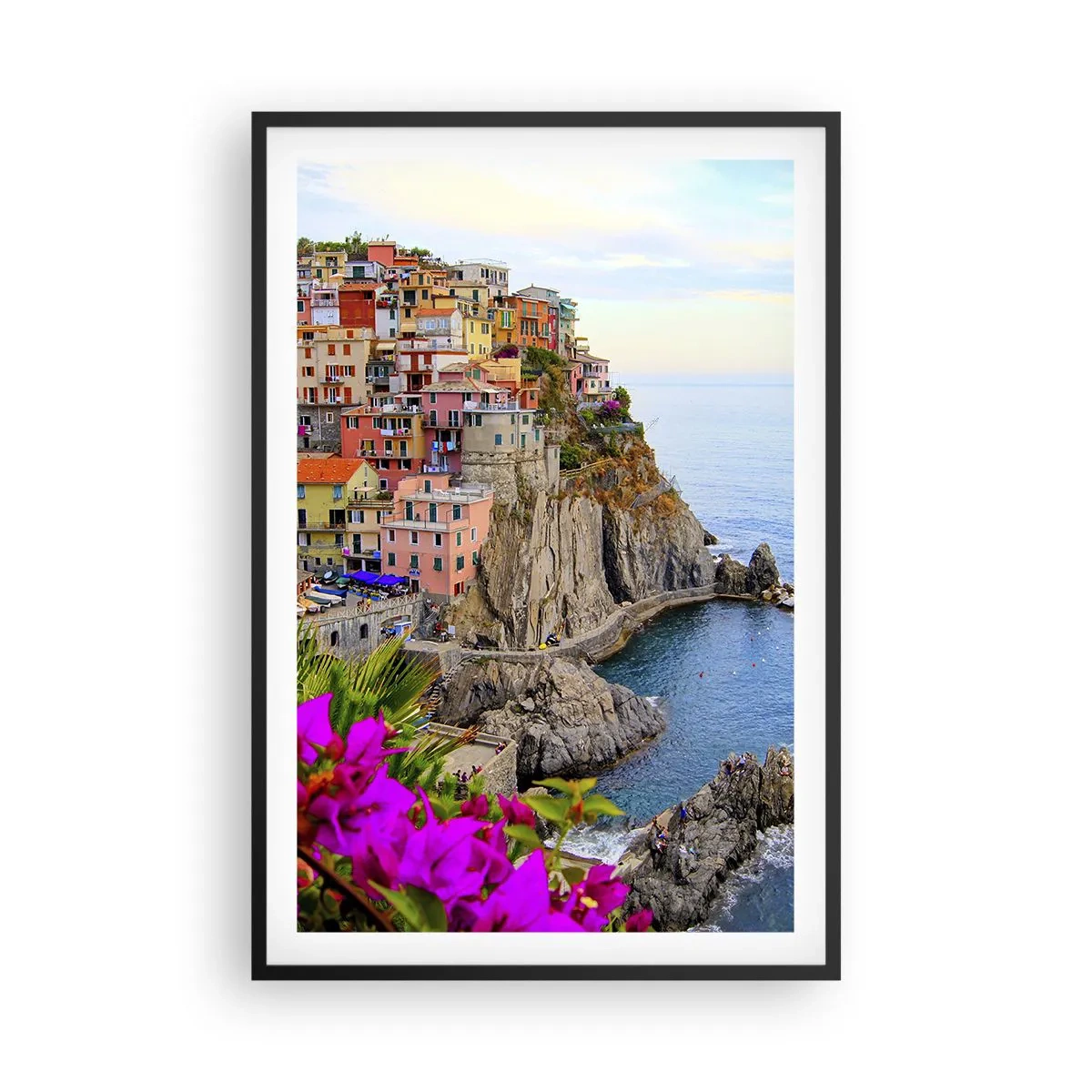 Plakat i sort ramme - En grinende by - 61x91 cm