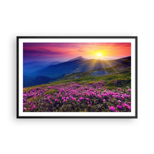 Plakat i sort ramme - ... Og rundt omkring dufter det af fyrretræer og krydderurter - 91x61 cm