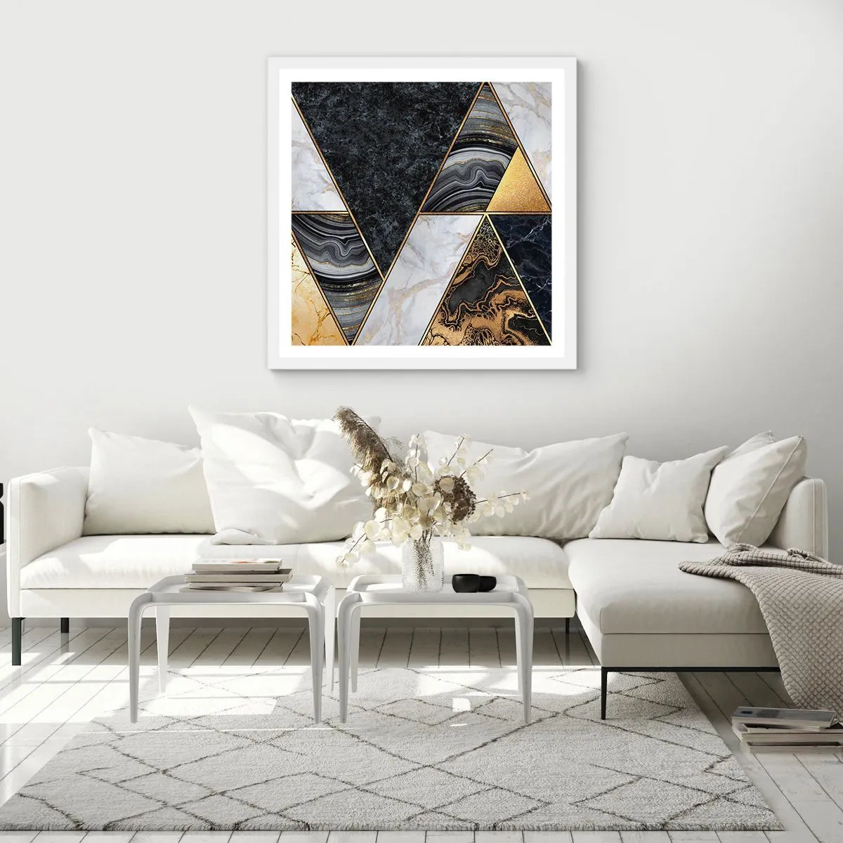 Plakat i hvid ramme - Sten for sten - 50x50 cm