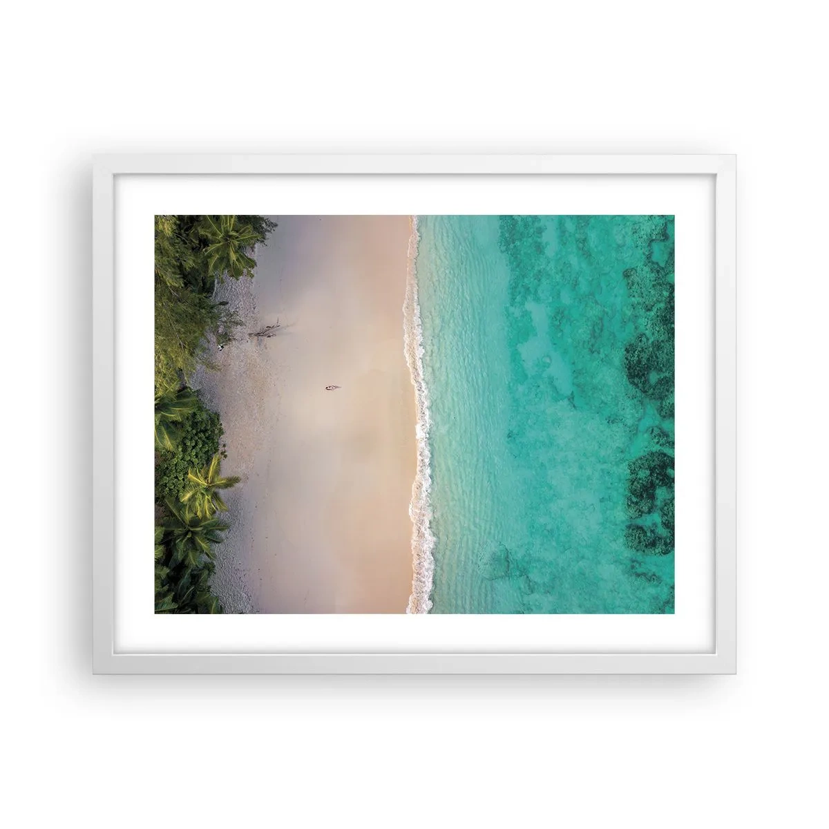 Plakat i hvid ramme - Paradis strand - 50x40 cm