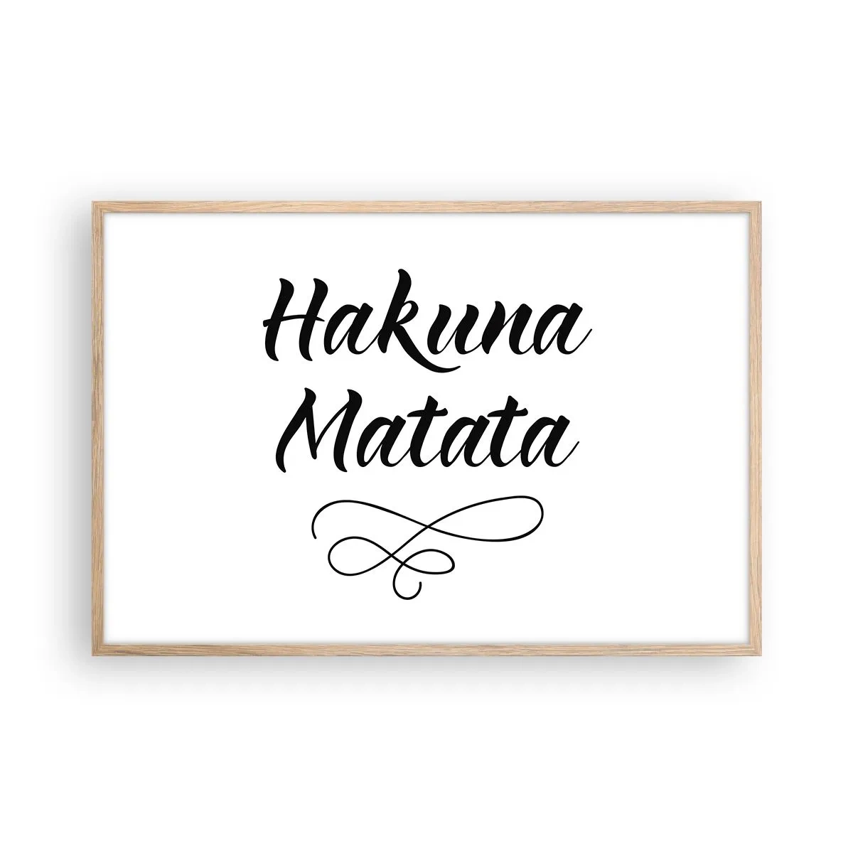 Plakat i ramme af lyst egetræ - Bedste råd - 91x61 cm