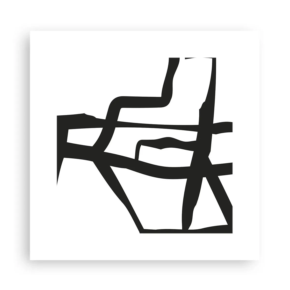 Plakat - Sort og hvid konstruktion - 30x30 cm