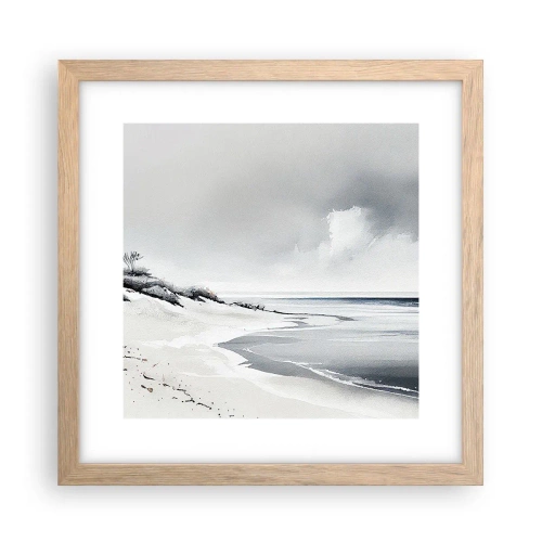 Plakat i ramme af lyst egetræ - Altid sammen - 30x30 cm