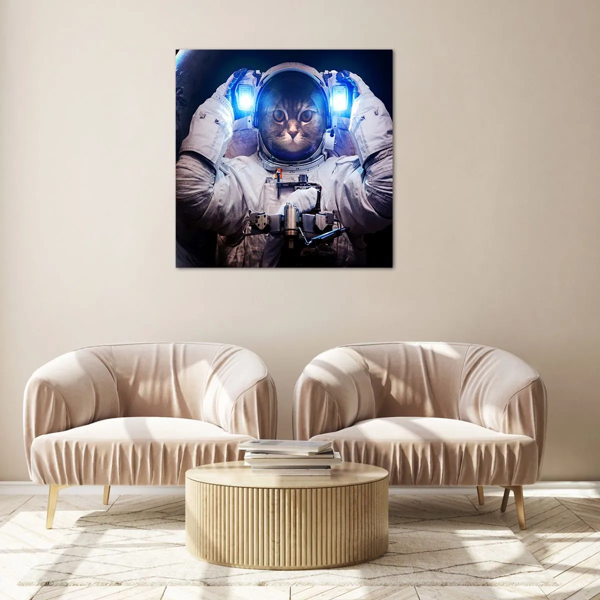 Billede på glas - Houston, I har et problem - 60x60 cm