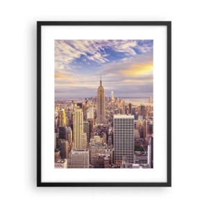 Plakat i sort ramme - Ræk ud efter skyerne selv - 40x50 cm