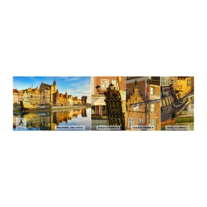 Prøve Fototapet Selvklæbende Deluxe Sticker - Et spejlbillede af fortiden - By, Gdańsk, Arkitektur - 100x30 cm