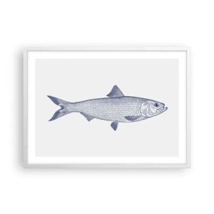 Plakat i hvid ramme - Hilsner fra de nordlige have - 70x50 cm