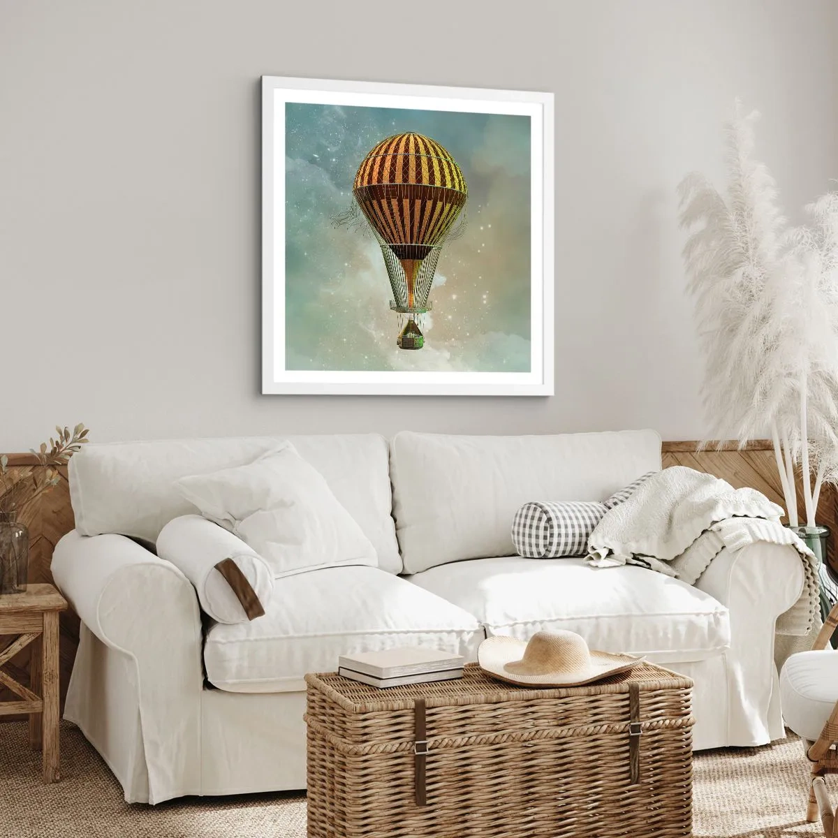 Plakat i hvid ramme - Banebrydende flyvninger - 60x60 cm