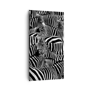 Lærredstryk - Billede på lærred - Stribet gruppeportræt - 55x100 cm