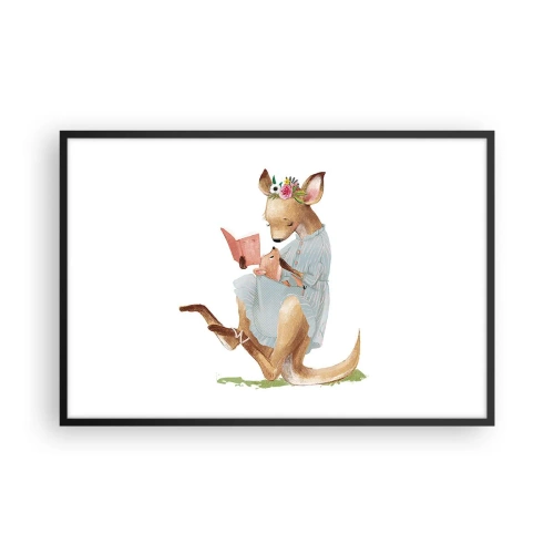 Plakat i sort ramme - Læs for mig, mor - 91x61 cm