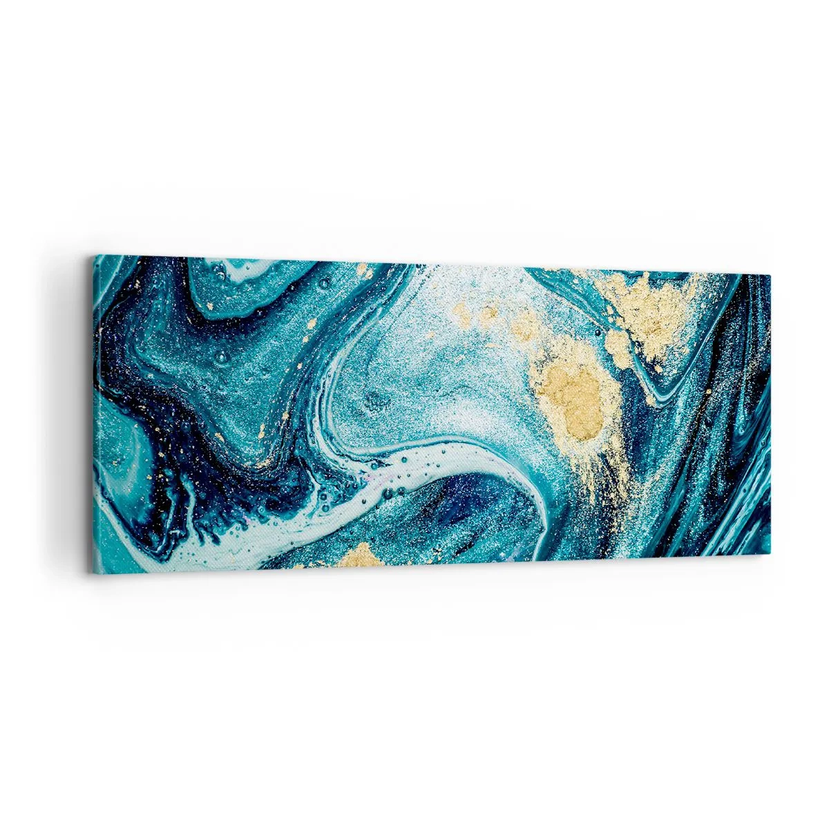 Lærredstryk - Billede på lærred - Blå boblebad - 100x40 cm