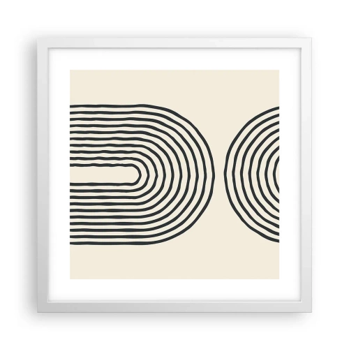 Plakat i hvid ramme - Kommer snart... - 40x40 cm
