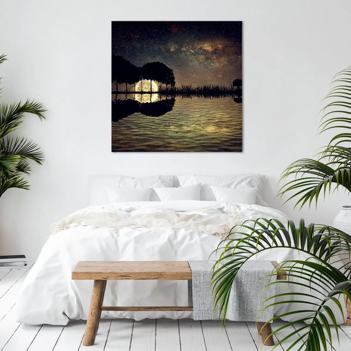 Lærredstryk - Billede på lærred - En nat på kanten af verden - 40x40 cm
