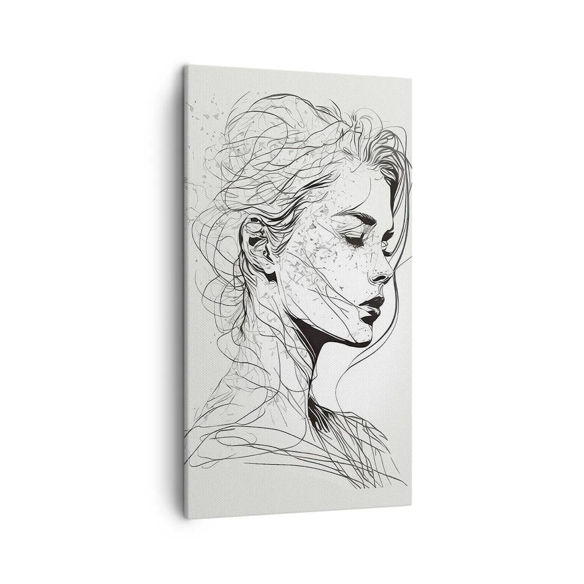 Lærredstryk - Billede på lærred - Portræt i drømmeri - 45x80 cm