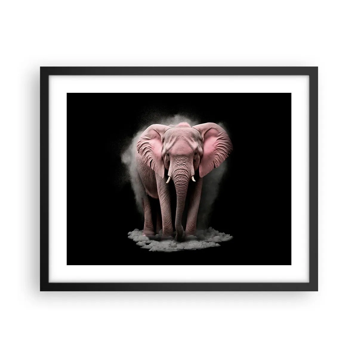 Plakat i sort ramme - Tænk ikke på en lyserød elefant! - 50x40 cm