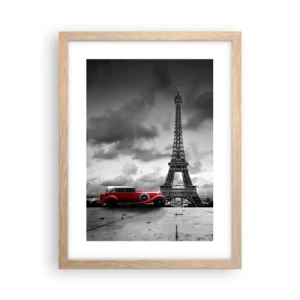 Plakat i ramme af lyst egetræ - For ikke så længe siden i Paris - 30x40 cm
