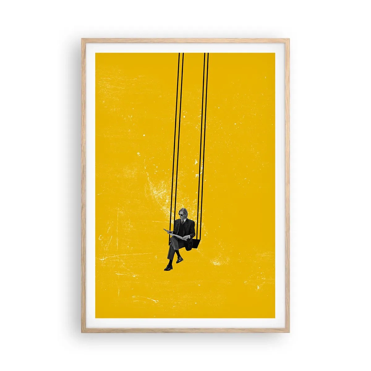 Plakat i ramme af lyst egetræ - En dag som alle andre - 70x100 cm