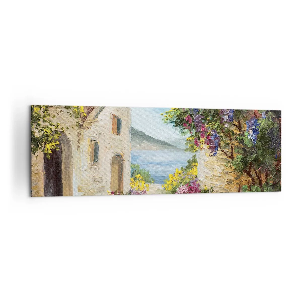 Lærredstryk - Billede på lærred - Charmen af kystlandskabet - 160x50 cm