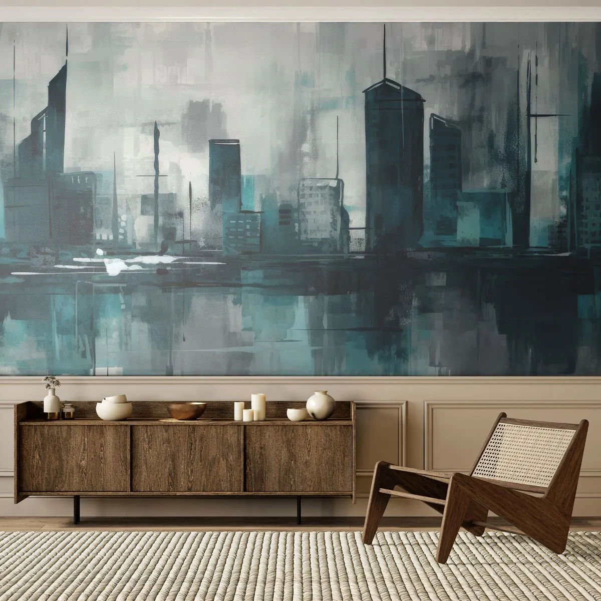 Fototapet Standard Eco - Regnfarvet by - By, Arkitektur, Stykke - 200x140 cm