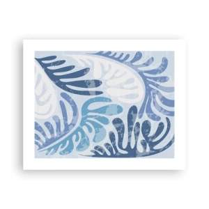 Plakat - Blå bregner - 50x40 cm