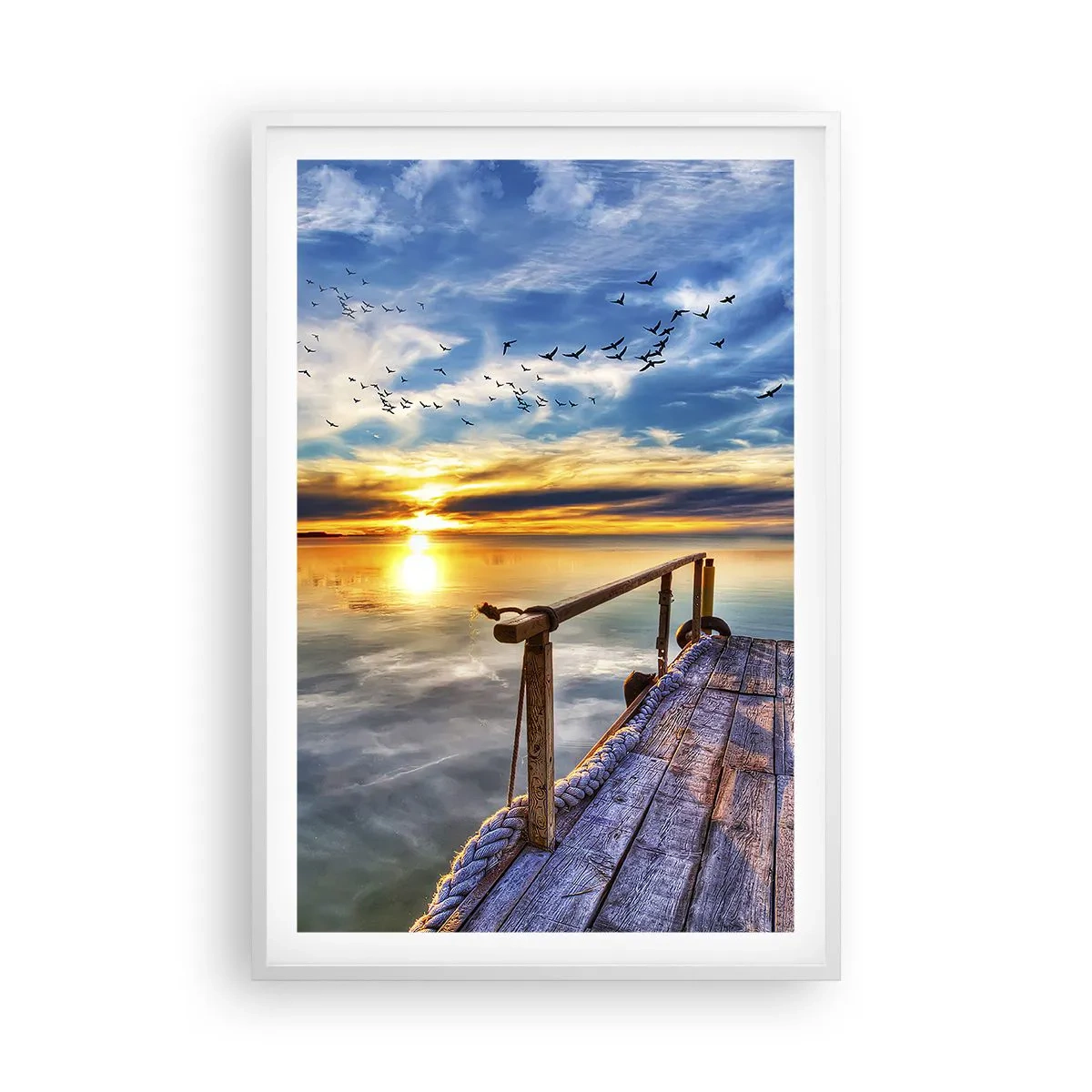 Plakat i hvid ramme - Vinden går til ro - 61x91 cm