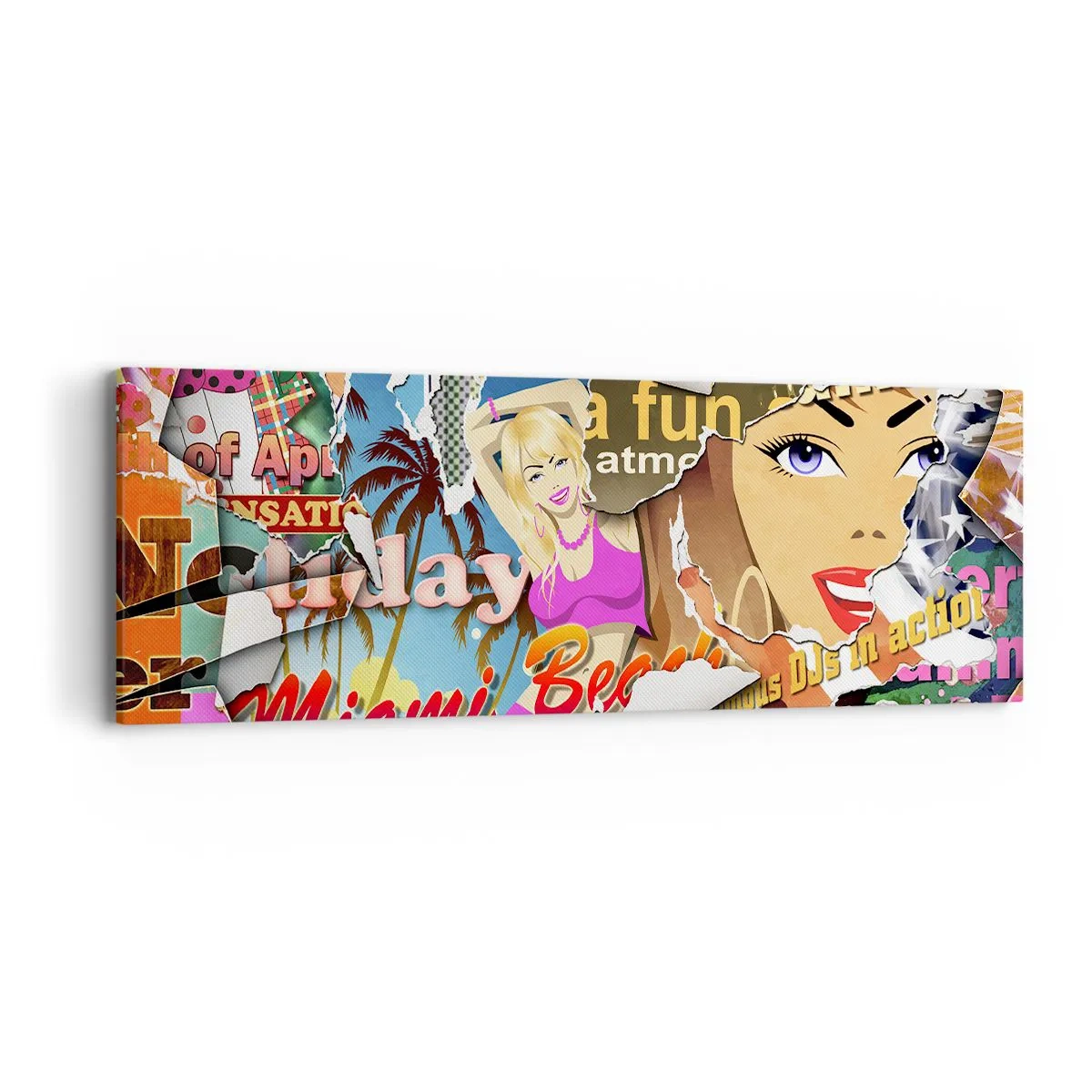 Lærredstryk - Billede på lærred - Tilbageblikke på ferien - 90x30 cm