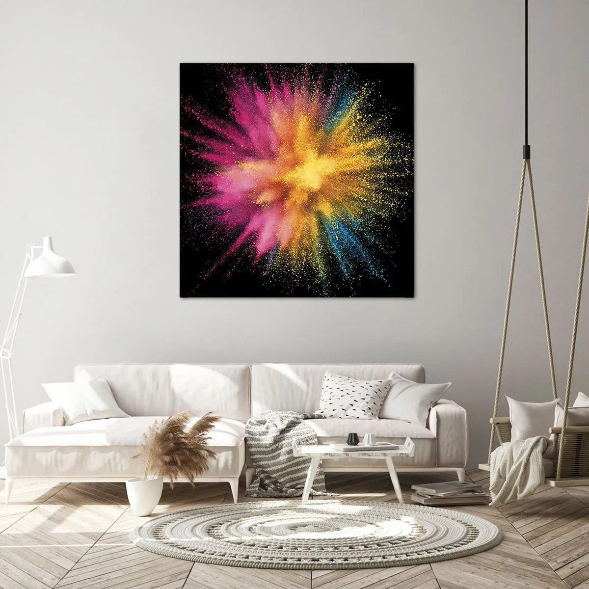 Lærredstryk - Billede på lærred - Farvernes fødsel  - 40x40 cm