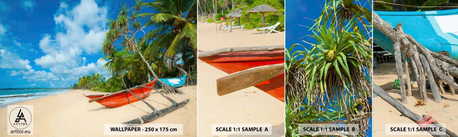 Fototapet Prøve Standard Eco - Tropernes charme - Landskab, Ocean, Eksotisk strand - 100x30 cm