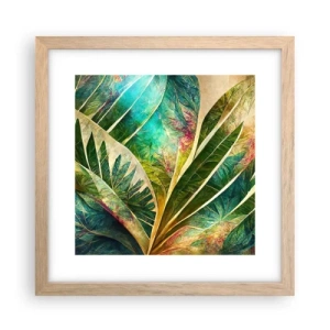 Plakat i ramme af lyst egetræ - Farver fra troperne - 30x30 cm