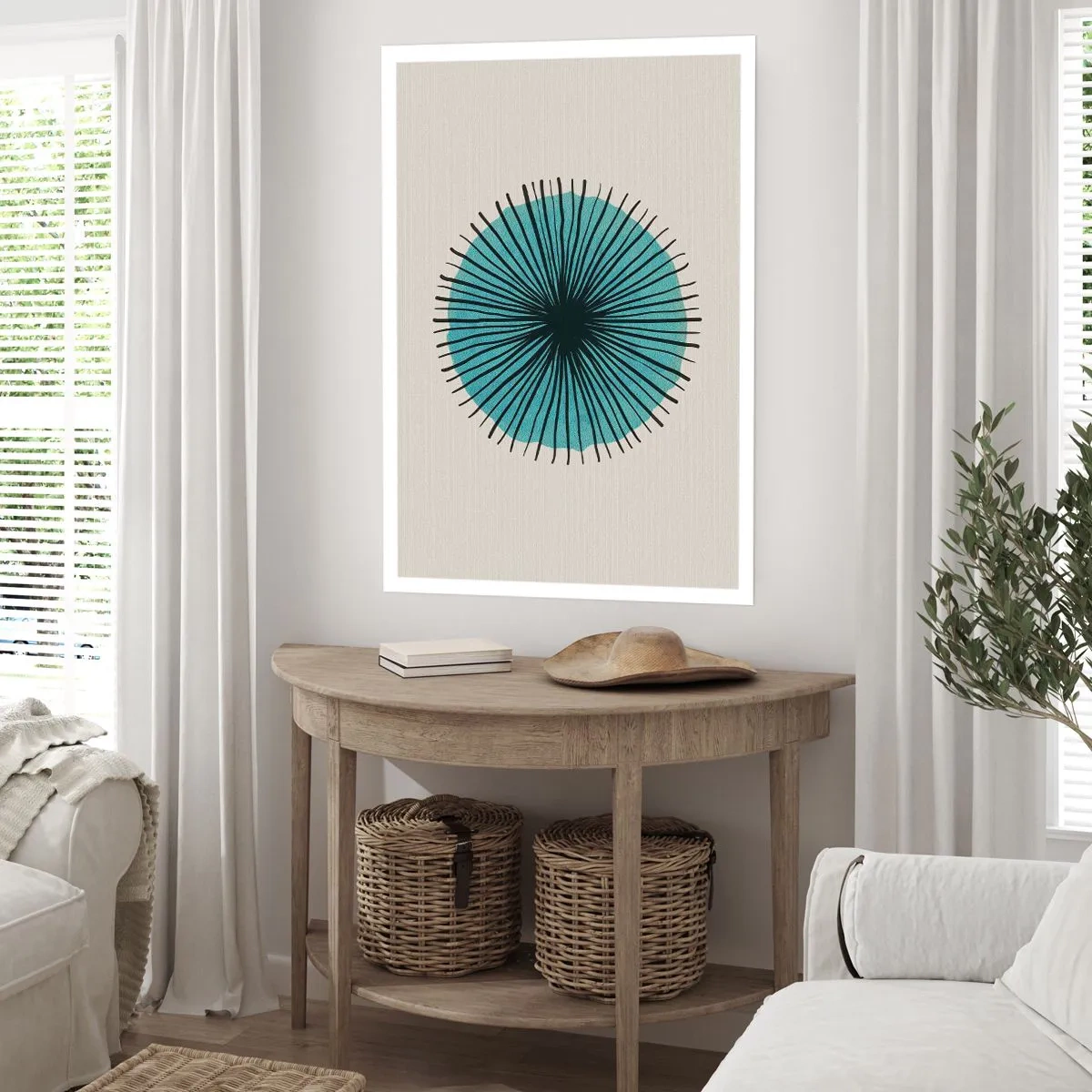 Plakat - Strålende på blå - 70x100 cm