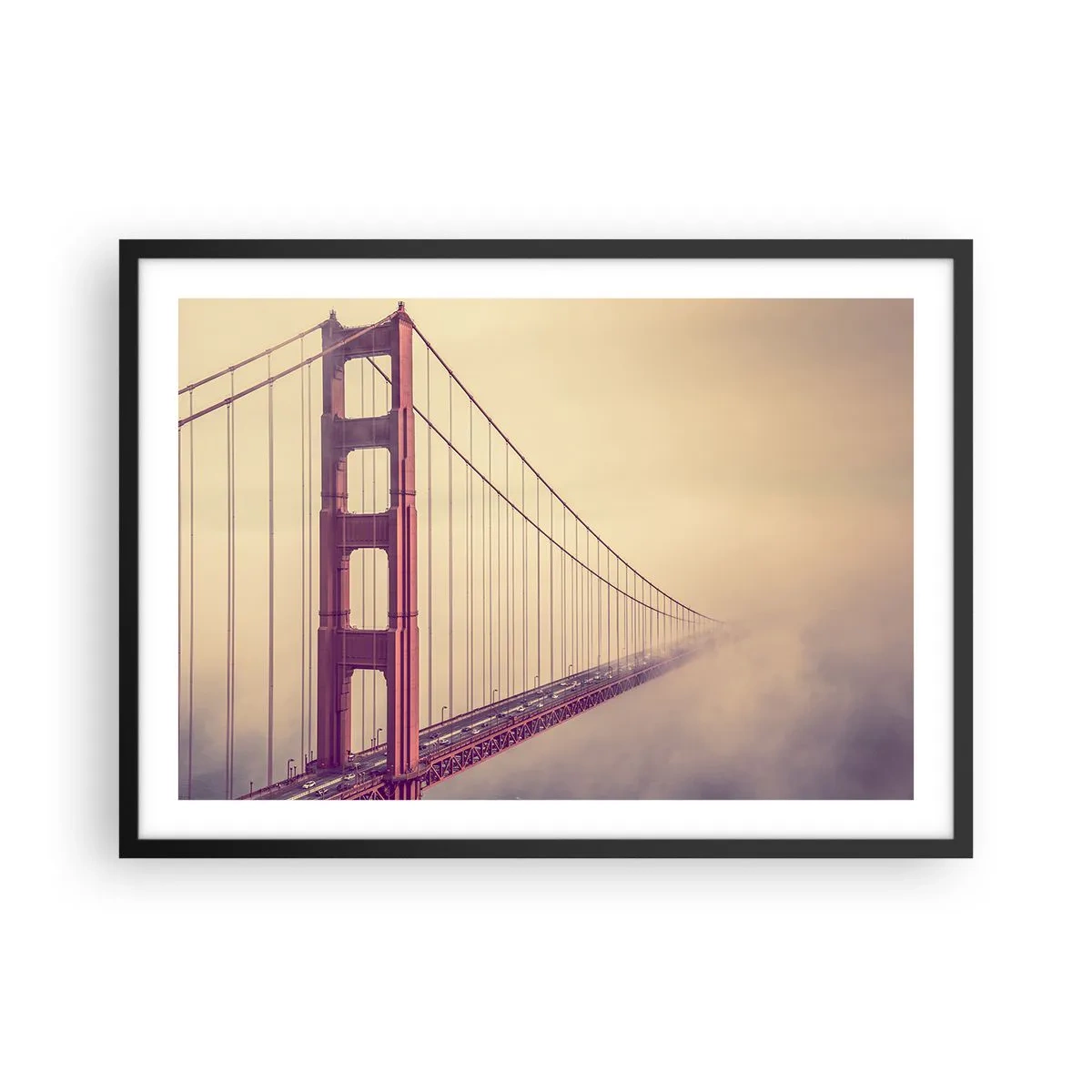 Plakat i sort ramme - Mellem himmel og jord - 70x50 cm