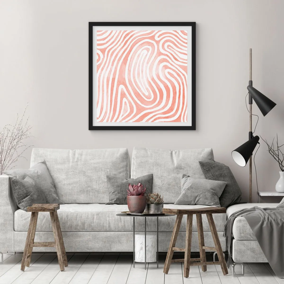 Plakat i sort ramme - I en labyrint af koraller - 30x30 cm