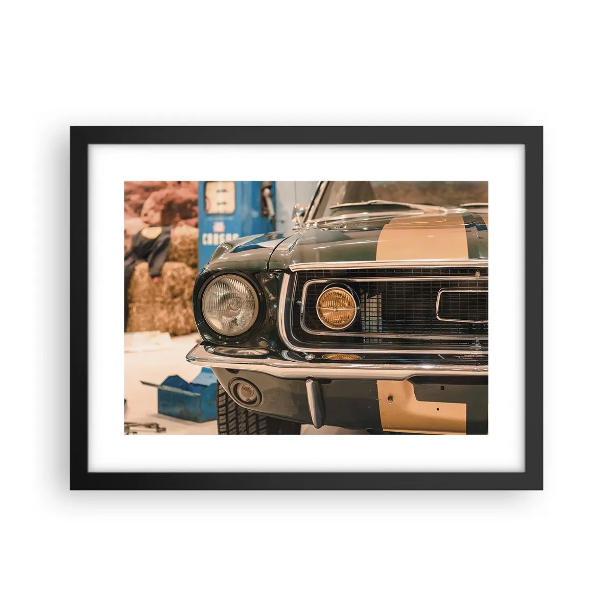 Plakat i sort ramme - Møde med en legende - 40x30 cm